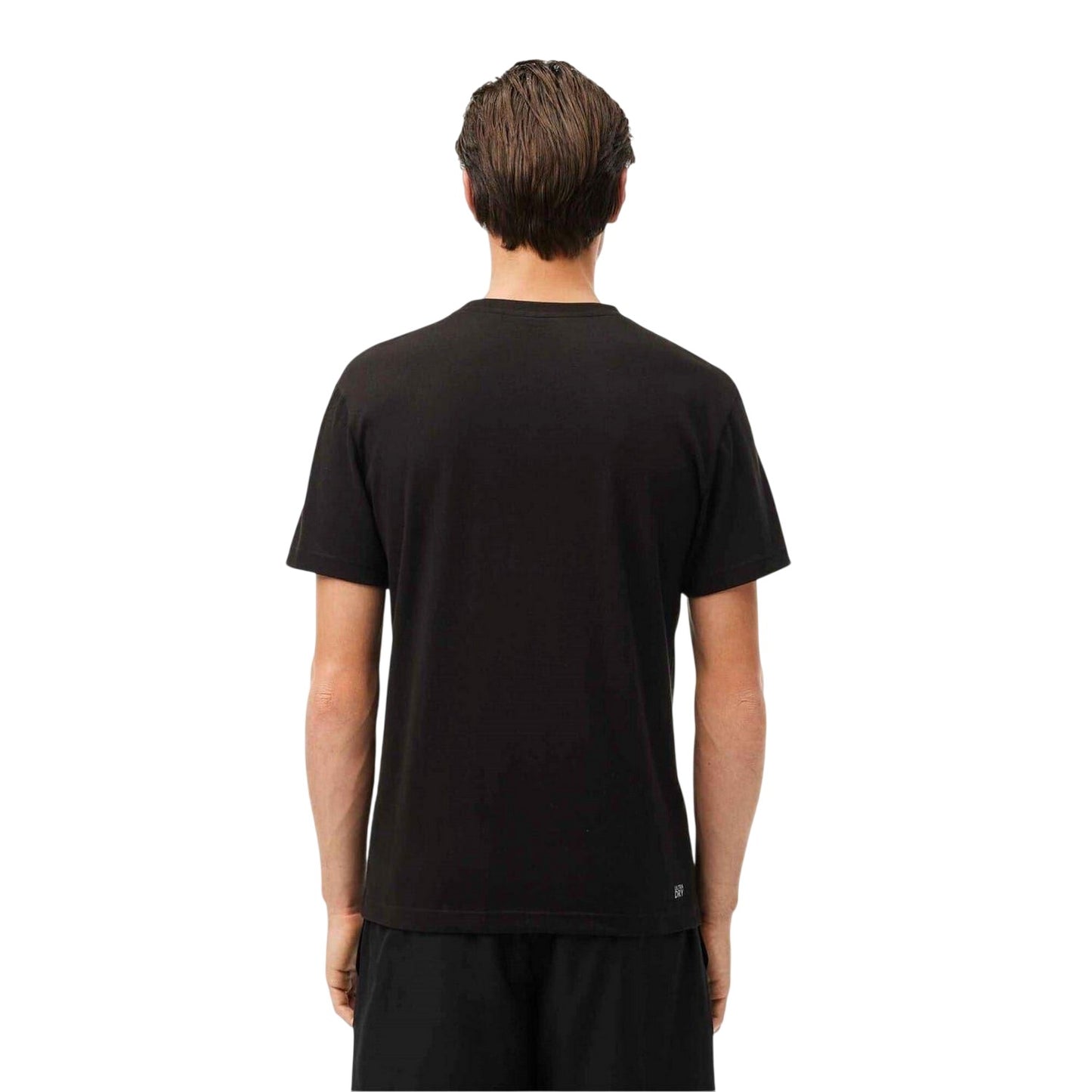 Black - Back - Lacoste Mens Logo Quick Dry Regular T-Shirt