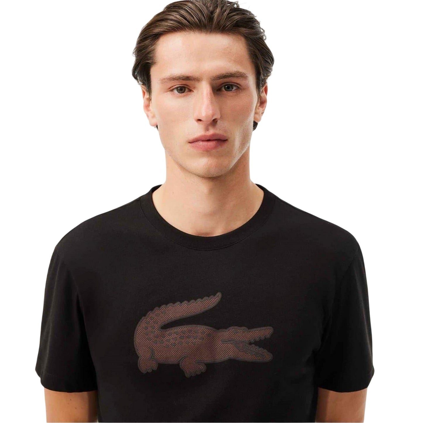 Black - Side - Lacoste Mens Logo Quick Dry Regular T-Shirt