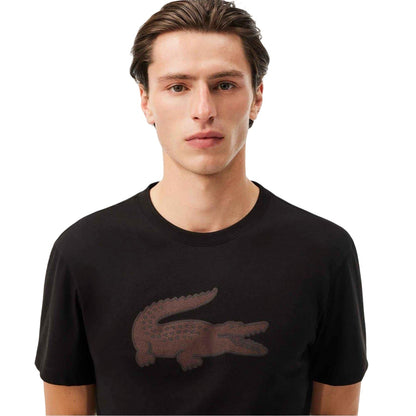 Black - Side - Lacoste Mens Logo Quick Dry Regular T-Shirt