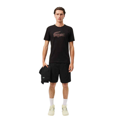 Black - Lifestyle - Lacoste Mens Logo Quick Dry Regular T-Shirt