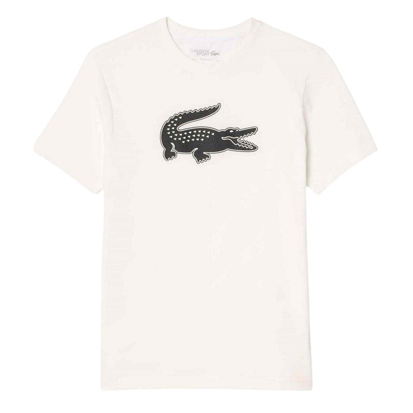 White - Front - Lacoste Mens Logo Quick Dry Regular T-Shirt
