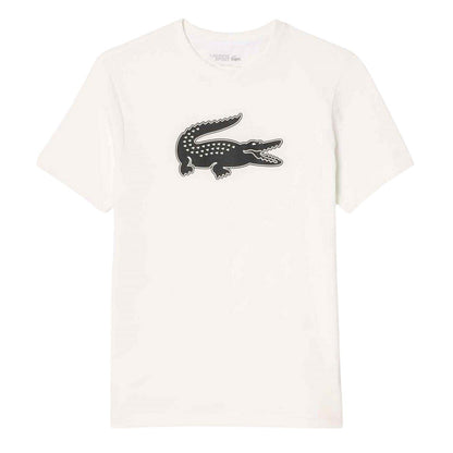 White - Front - Lacoste Mens Logo Quick Dry Regular T-Shirt