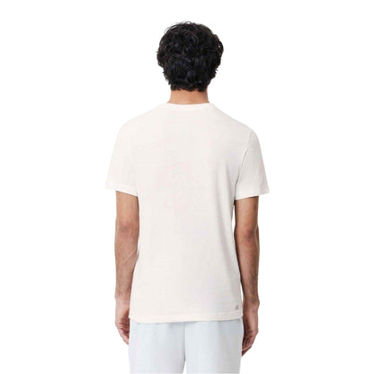 White - Back - Lacoste Mens Logo Quick Dry Regular T-Shirt