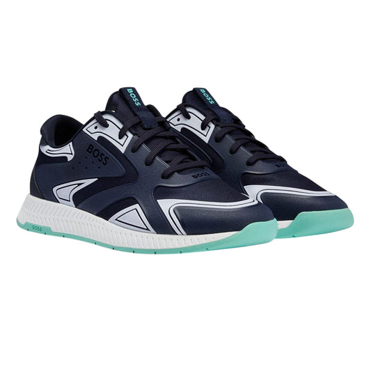 Blue - Front - Boss Mens Running Trainers
