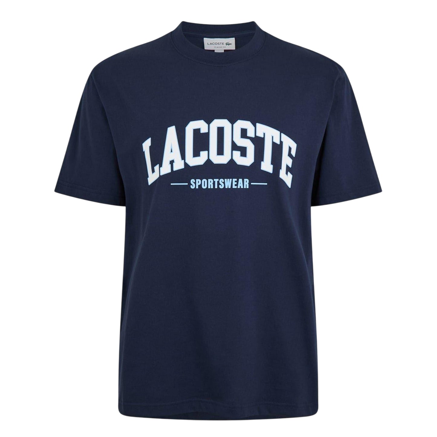Navy - Front - Lacoste Unisex Adult Arched Logo T-Shirt