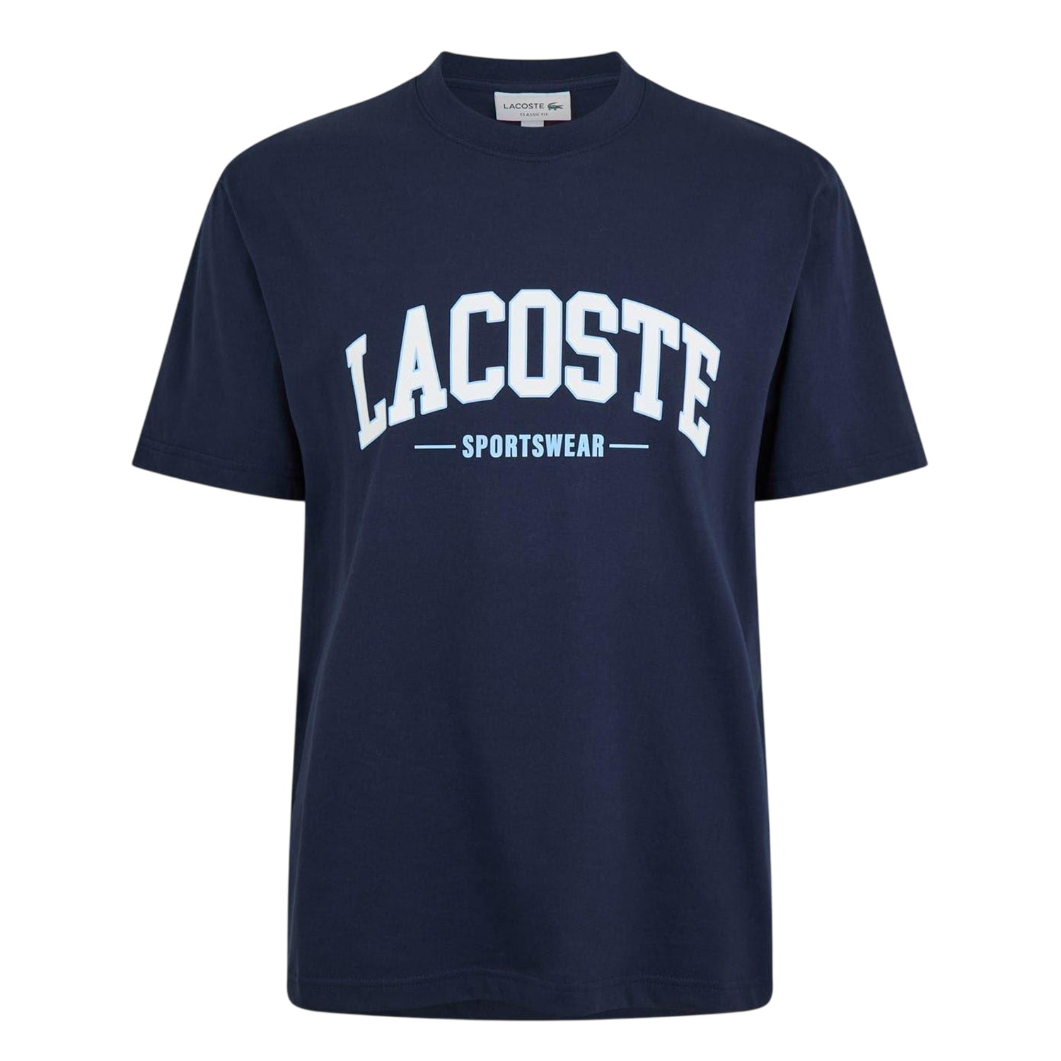Navy - Front - Lacoste Unisex Adult Arched Logo T-Shirt
