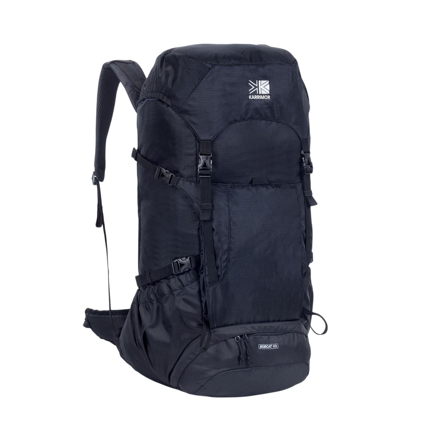 Black - Side - Karrimor Bobcat Logo Hiking 65L Rucksack