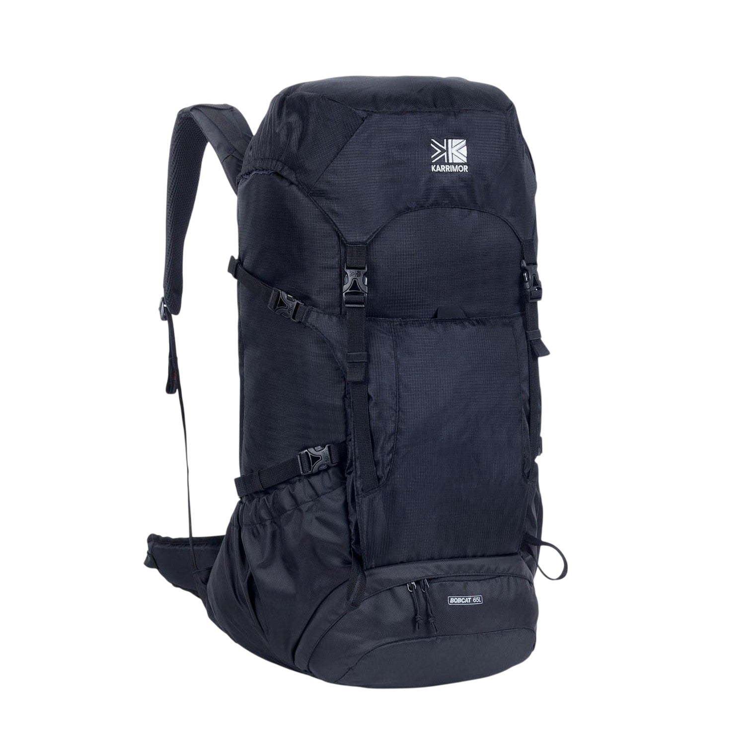 Black - Side - Karrimor Bobcat Logo Hiking 65L Rucksack