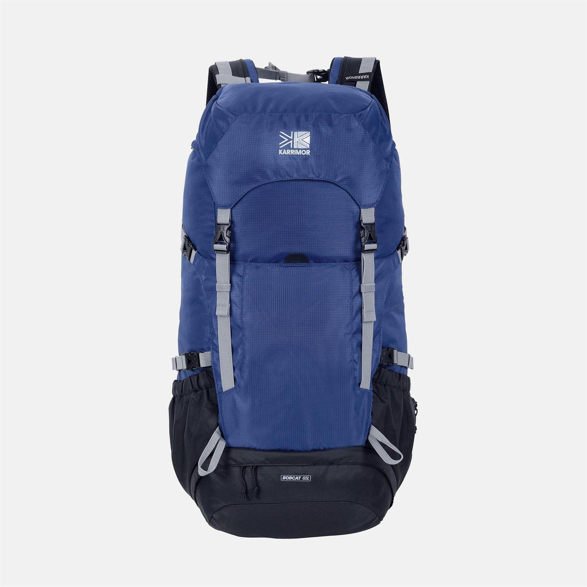 Navy - Front - Karrimor Bobcat Logo Hiking 65L Rucksack