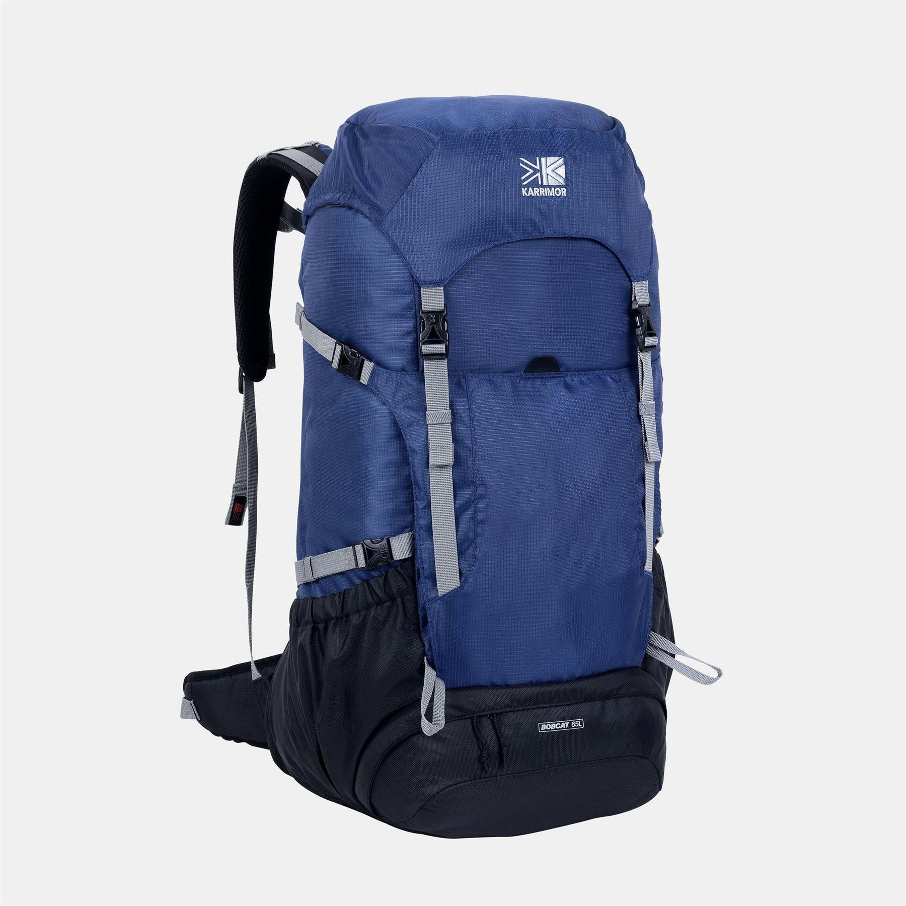 Navy - Back - Karrimor Bobcat Logo Hiking 65L Rucksack