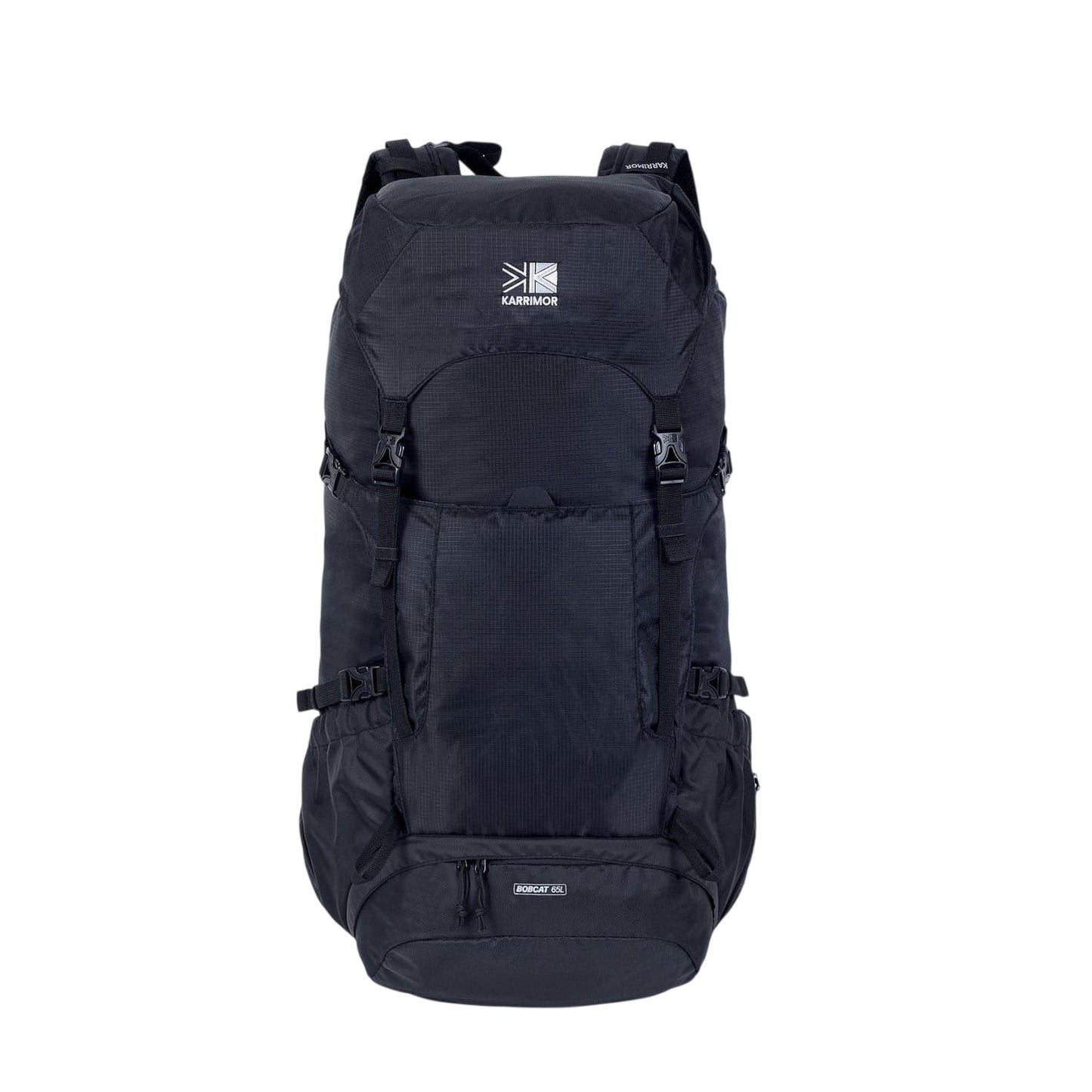 Black - Front - Karrimor Bobcat Logo Hiking 65L Rucksack