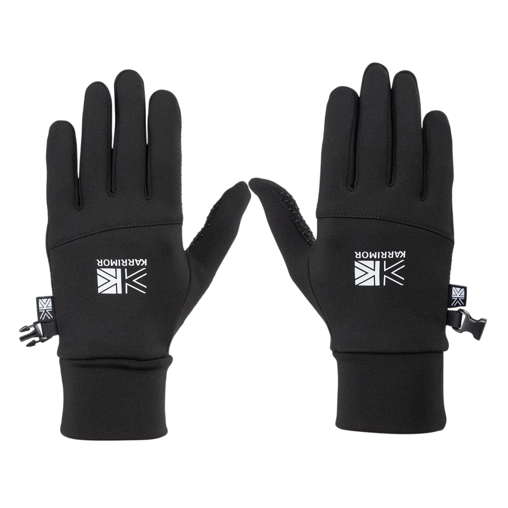 Black - Front - Karrimor Childrens-Kids Logo Thermal Gloves