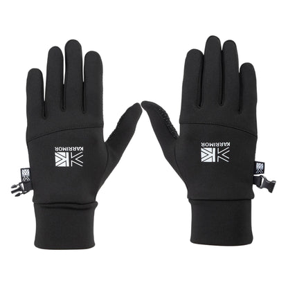 Black - Front - Karrimor Childrens-Kids Logo Thermal Gloves