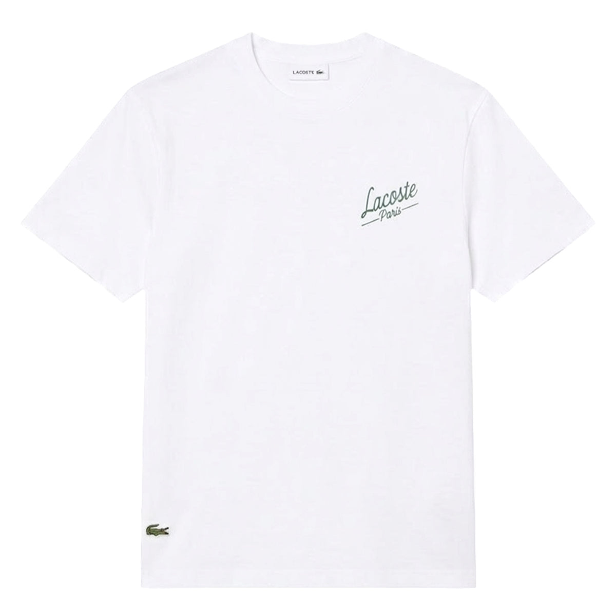 White - Front - Lacoste Mens Heritage Organic Cotton T-Shirt