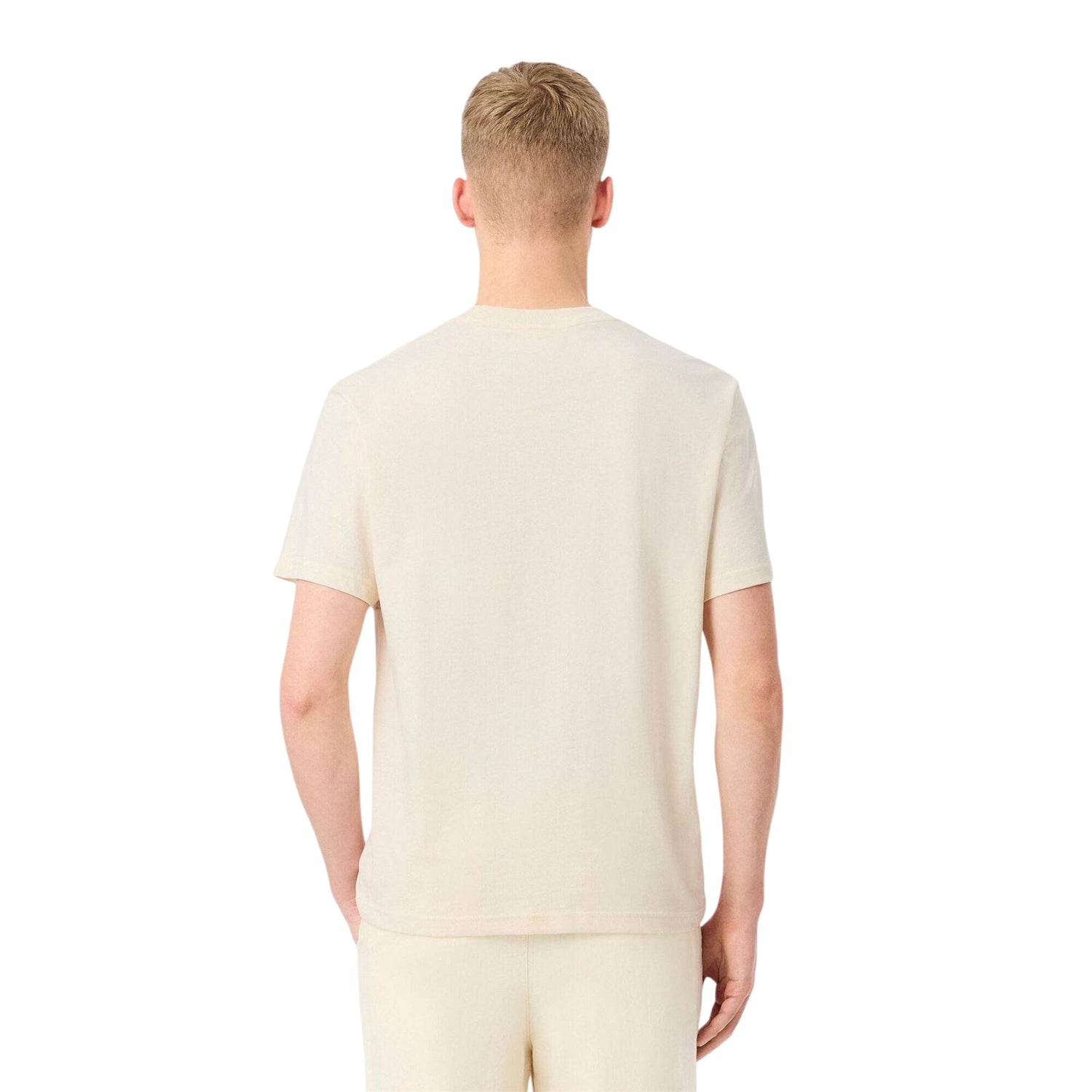 Beige - Back - Lacoste Mens Colour Block Cotton Regular T-Shirt