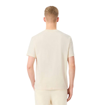 Beige - Back - Lacoste Mens Colour Block Cotton Regular T-Shirt
