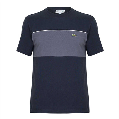 Black - Front - Lacoste Mens Colour Block Cotton Regular T-Shirt