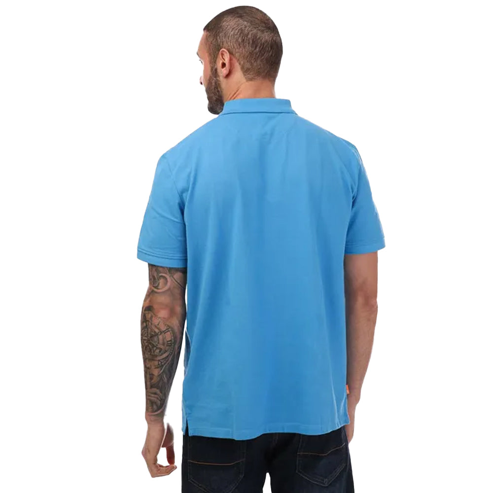 Blue - Back - Timberland Mens Pique Short-Sleeved Polo Shirt