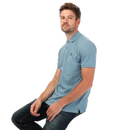 Light Blue - Side - Timberland Mens Pique Short-Sleeved Polo Shirt