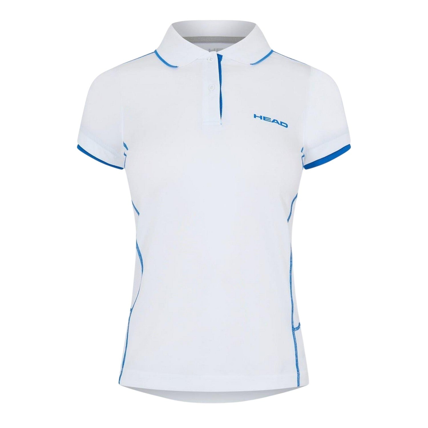 White - Front - Head Womens-Ladies Club Italy Contrast Detail Polo Shirt