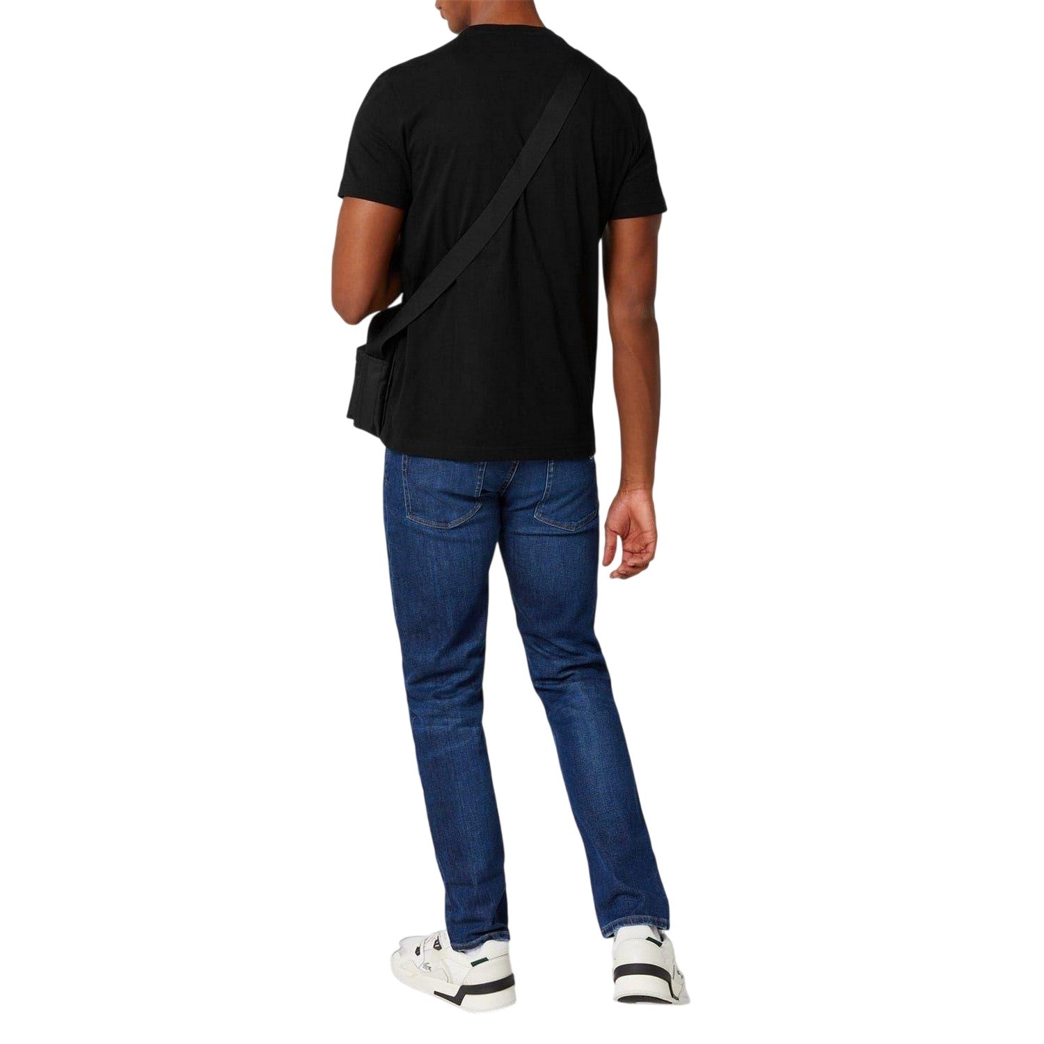 Black - Back - Lacoste Mens Logo Premium Cotton T-Shirt