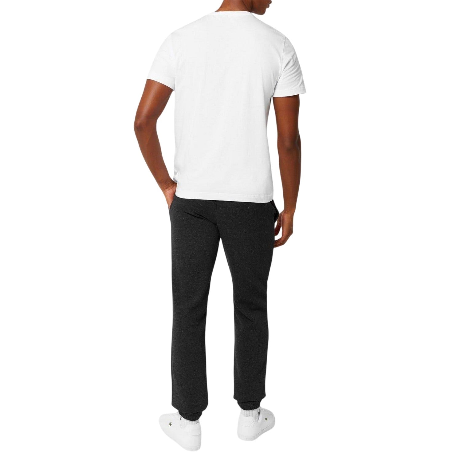 White - Back - Lacoste Mens Logo Premium Cotton T-Shirt