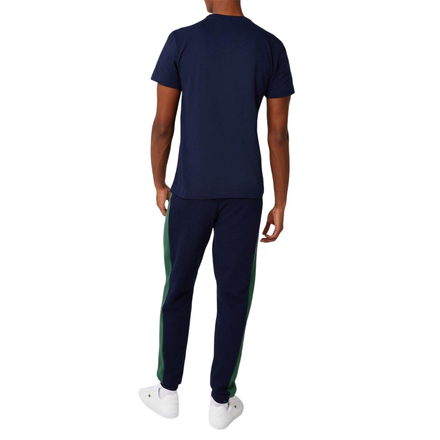 Navy - Back - Lacoste Mens Logo Premium Cotton T-Shirt