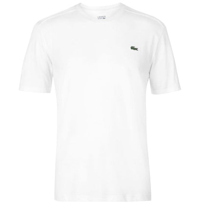 White - Front - Lacoste Mens Logo Premium Cotton T-Shirt