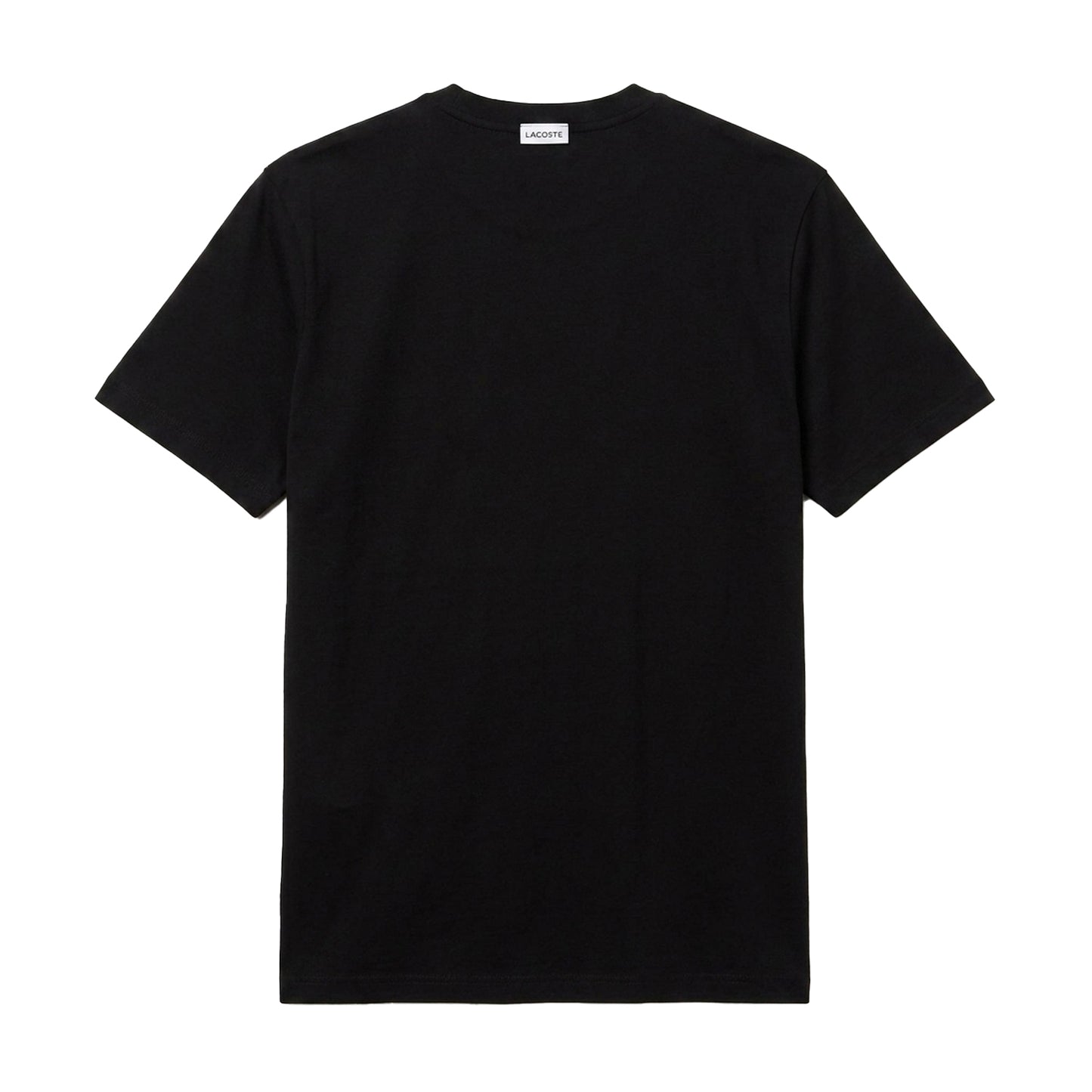 Black - Front - Lacoste Mens Logo Premium Cotton T-Shirt
