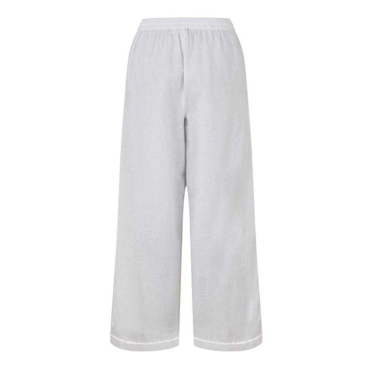 Bright White - Back - Jack Wills Womens-Ladies Linen Relaxed Fit Trousers