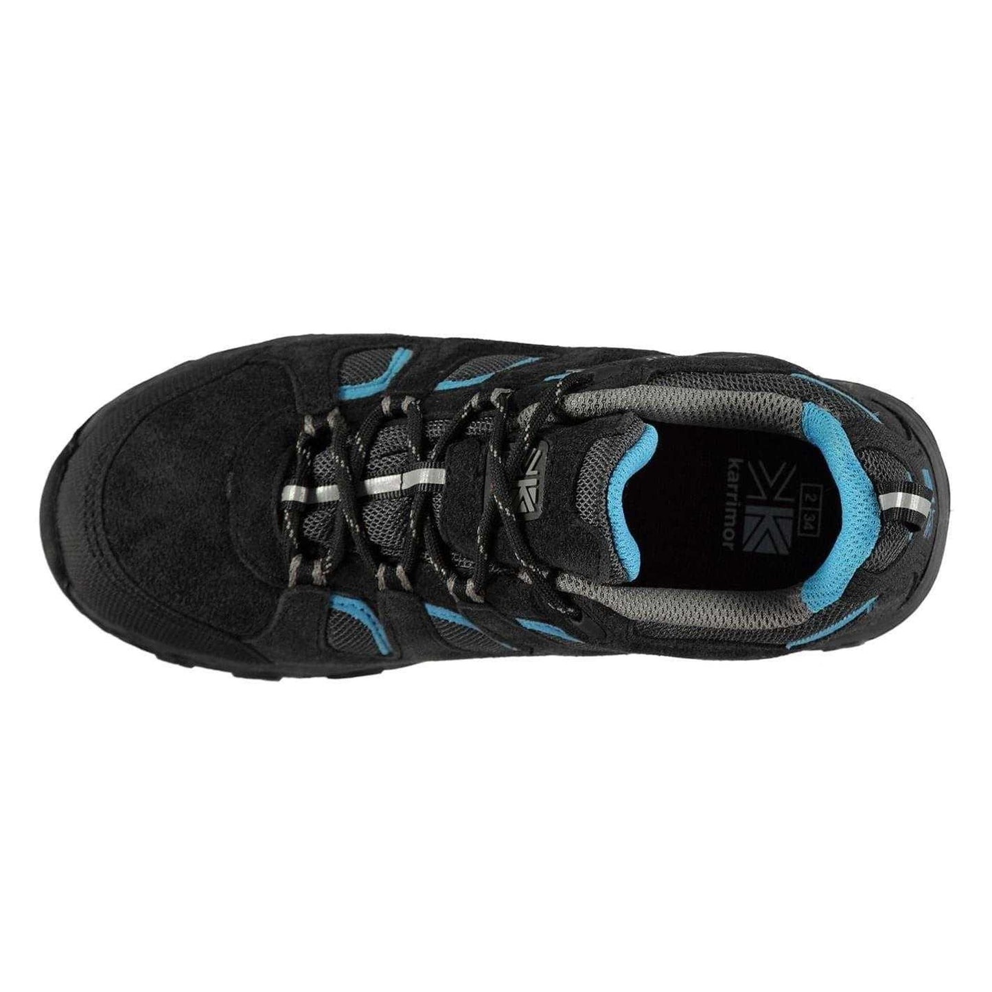 Black-Blue - Back - Karrimor Childrens-Kids Mount Low Cut Waterproof Walking Shoes