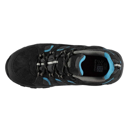 Black-Blue - Back - Karrimor Childrens-Kids Mount Low Cut Waterproof Walking Shoes