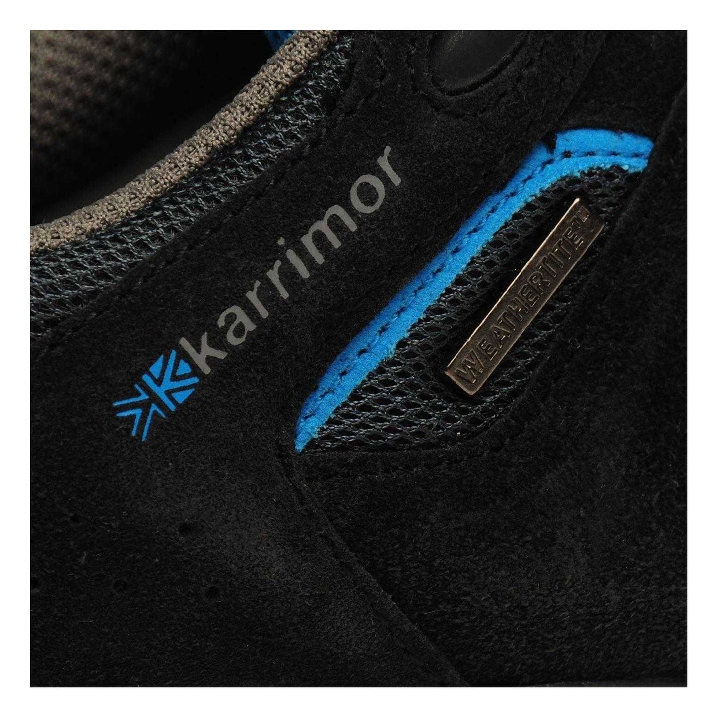 Black-Blue - Pack Shot - Karrimor Childrens-Kids Mount Low Cut Waterproof Walking Shoes