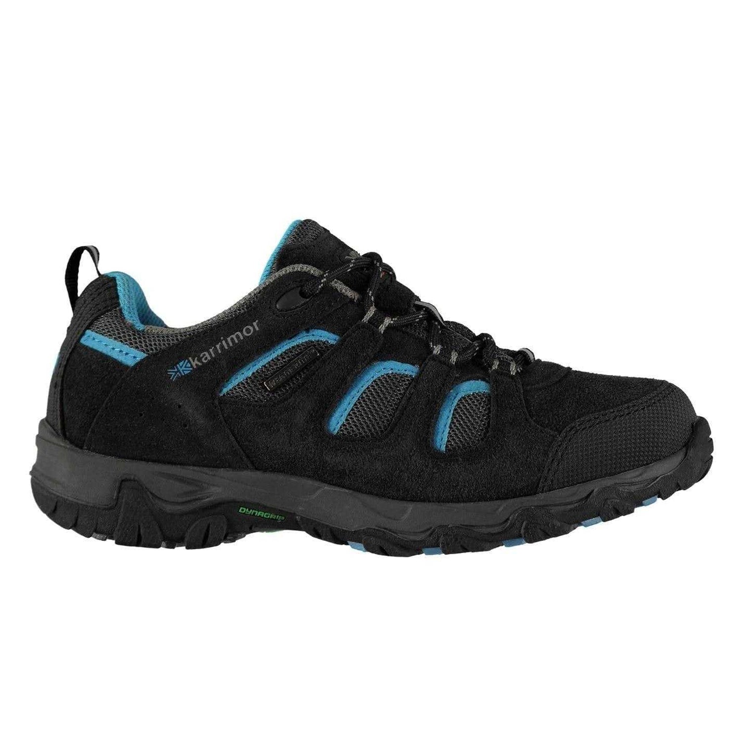 Black-Blue - Front - Karrimor Childrens-Kids Mount Low Cut Waterproof Walking Shoes