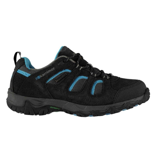Black-Blue - Front - Karrimor Childrens-Kids Mount Low Cut Waterproof Walking Shoes