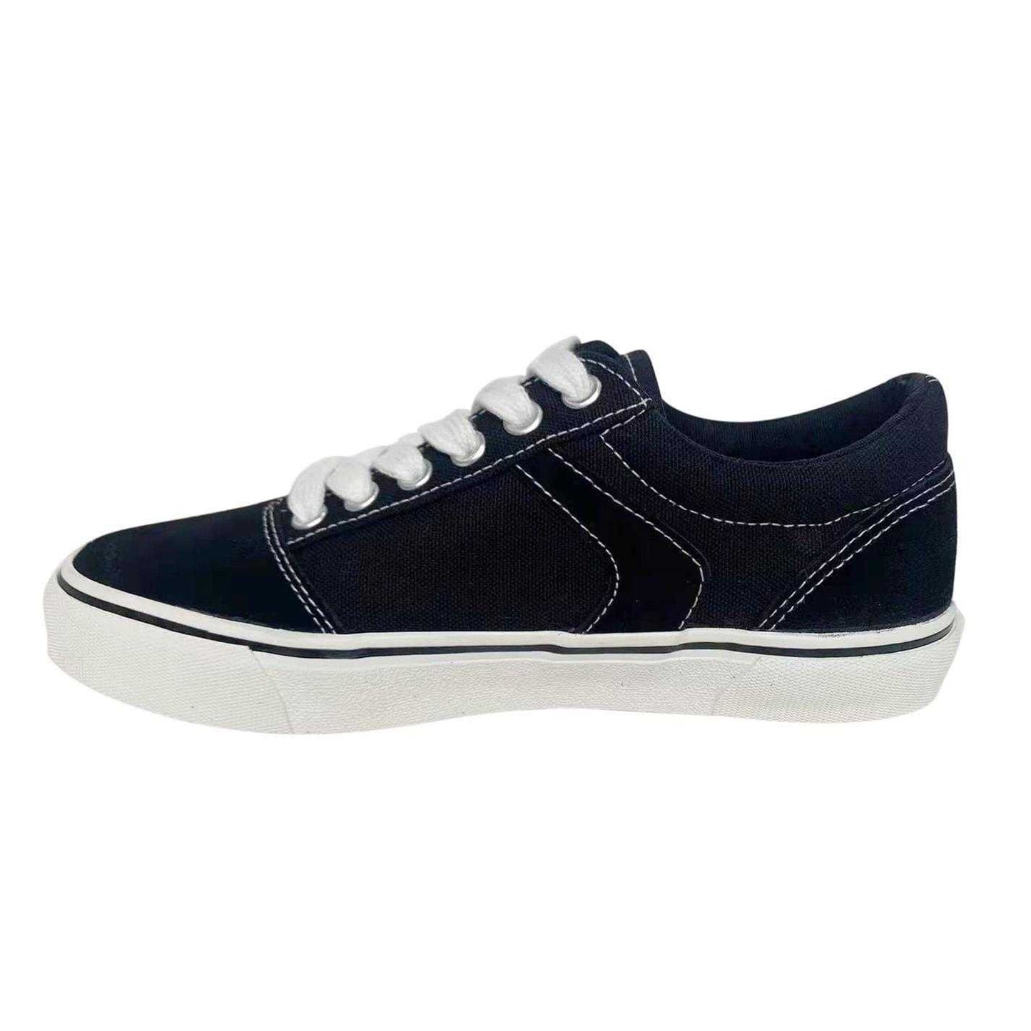 Black - Side - Levis Womens-Ladies Philly Canvas Low Cut Trainers