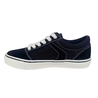 Black - Side - Levis Womens-Ladies Philly Canvas Low Cut Trainers