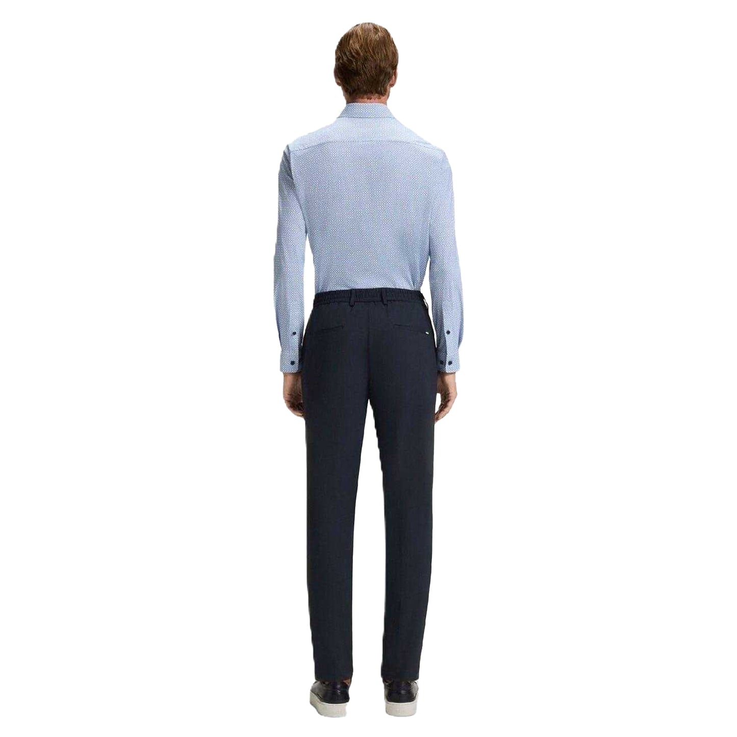 Dark Blue - Back - Hugo Boss Mens Straight Leg Trousers