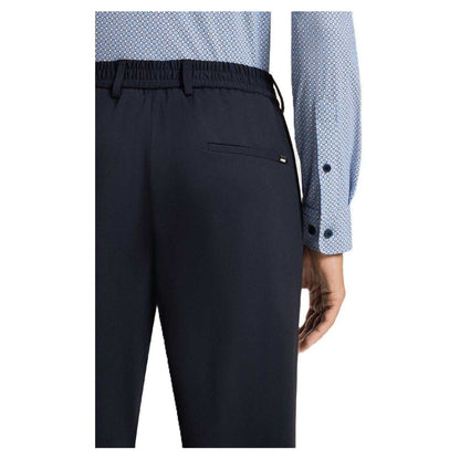 Dark Blue - Side - Hugo Boss Mens Straight Leg Trousers