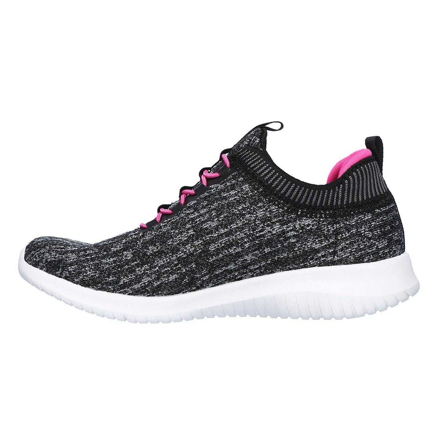 Black-Pink - Back - Skechers Girls Ultra Flex Bright Horizon Trainers