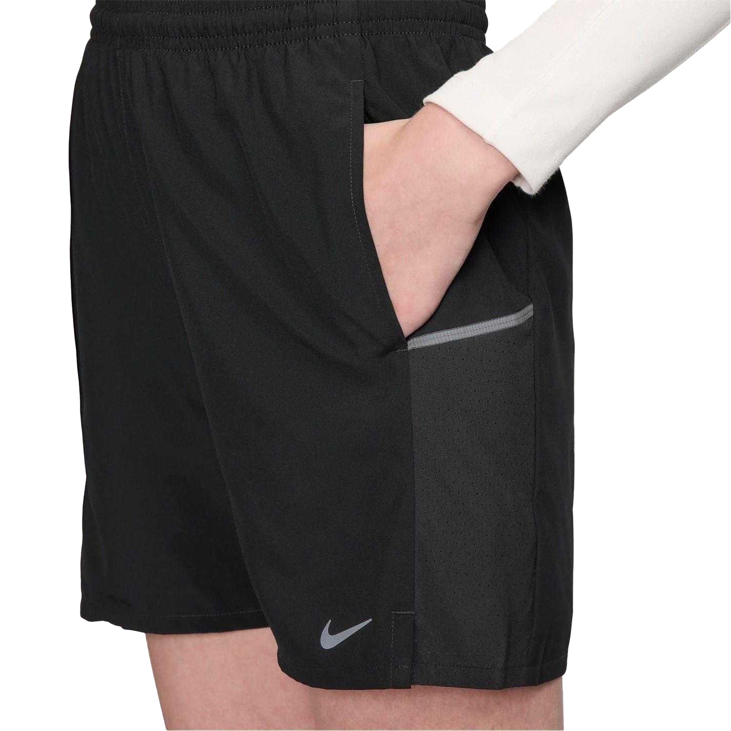 Black - Side - Nike Womens-Ladies Miler Running Shorts