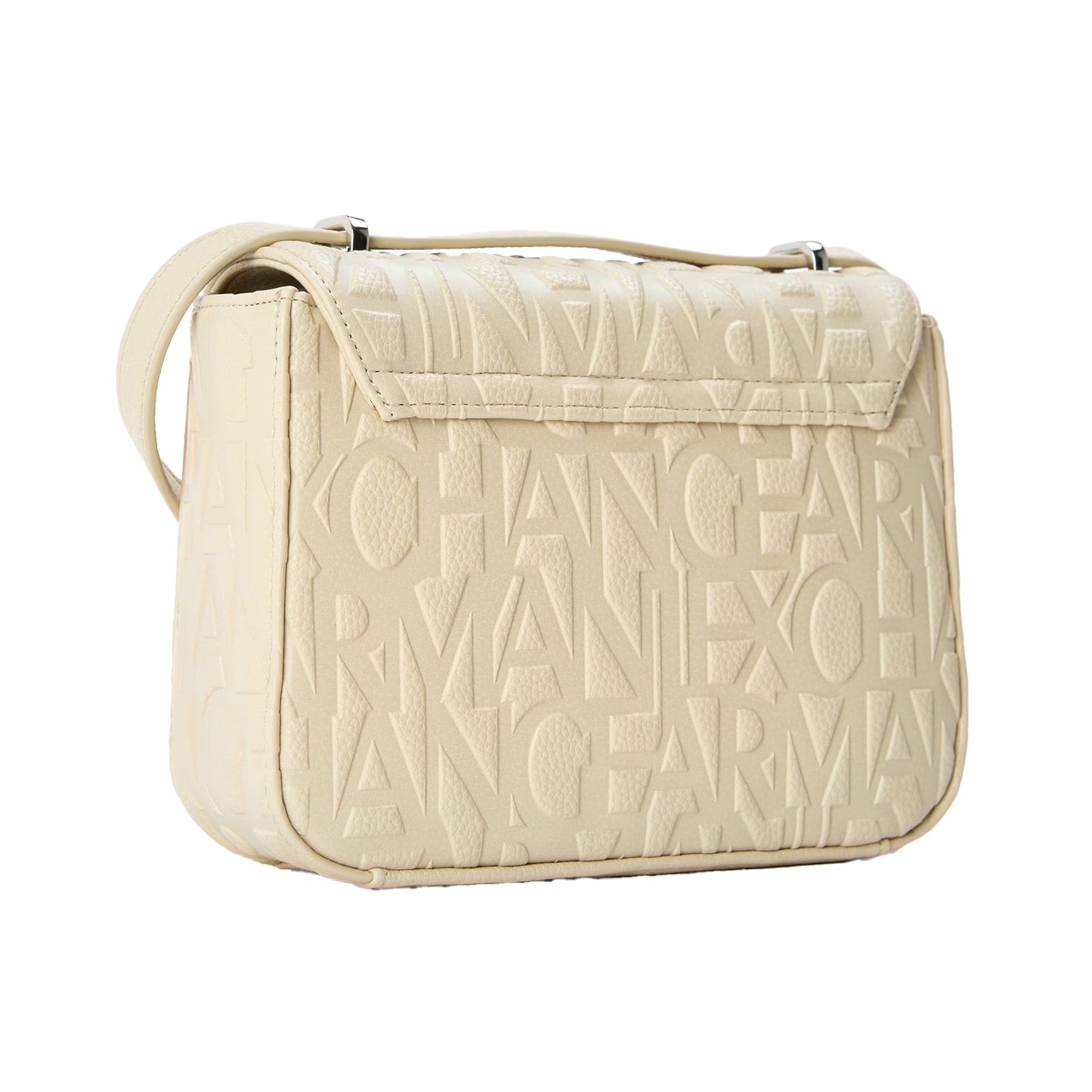 Beige - Back - Armani Exchange All Over Logo Messenger Bag
