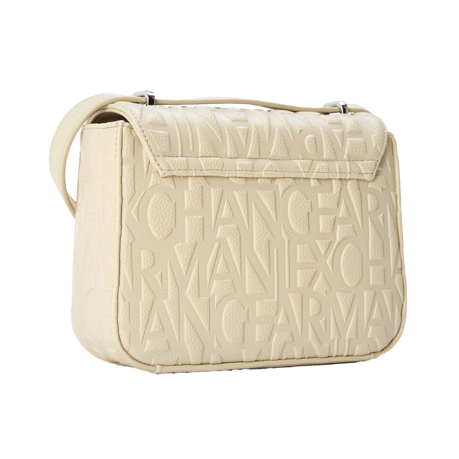 Beige - Back - Armani Exchange All Over Logo Messenger Bag