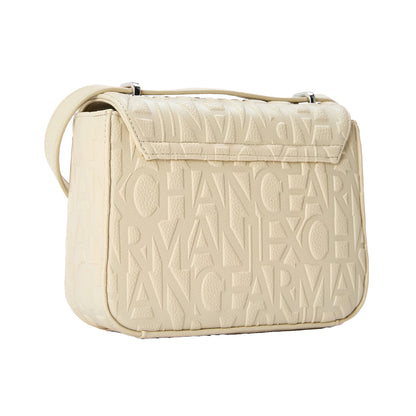 Beige - Back - Armani Exchange All Over Logo Messenger Bag