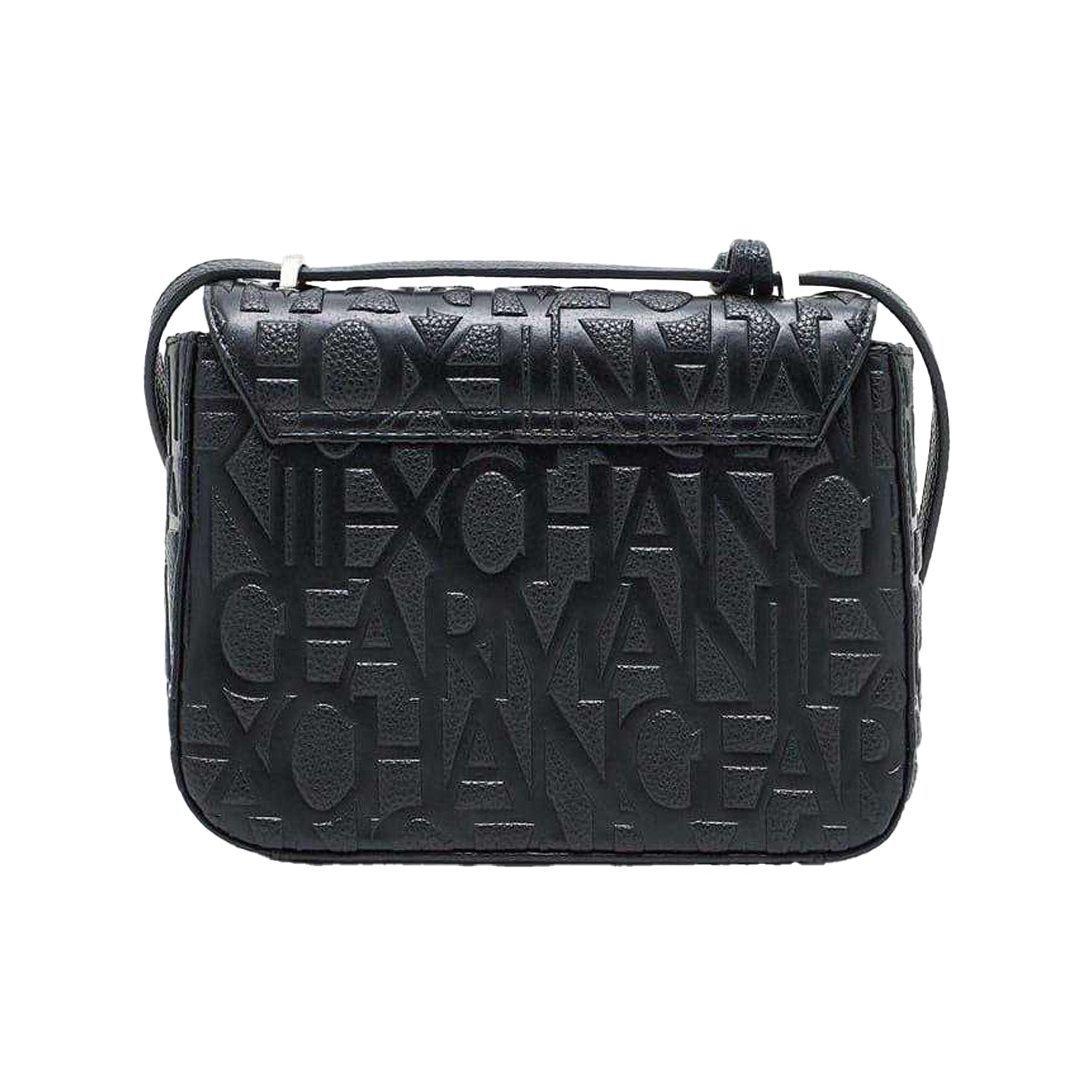 Black - Back - Armani Exchange All Over Logo Messenger Bag