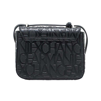 Black - Back - Armani Exchange All Over Logo Messenger Bag