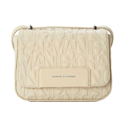 Beige - Front - Armani Exchange All Over Logo Messenger Bag