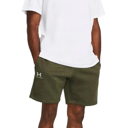 Green - Side - Under Armour Mens Icon Fleece Shorts