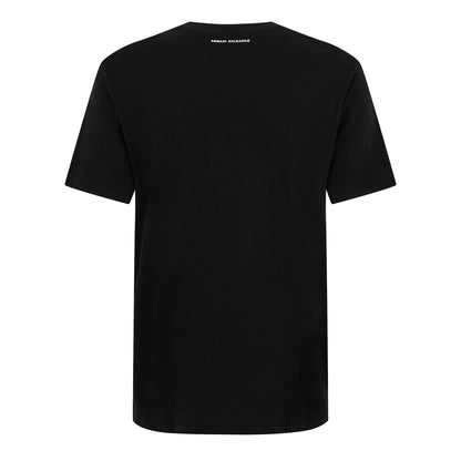 Black - Back - Armani Exchange Mens Geometric Cotton Regular T-Shirt