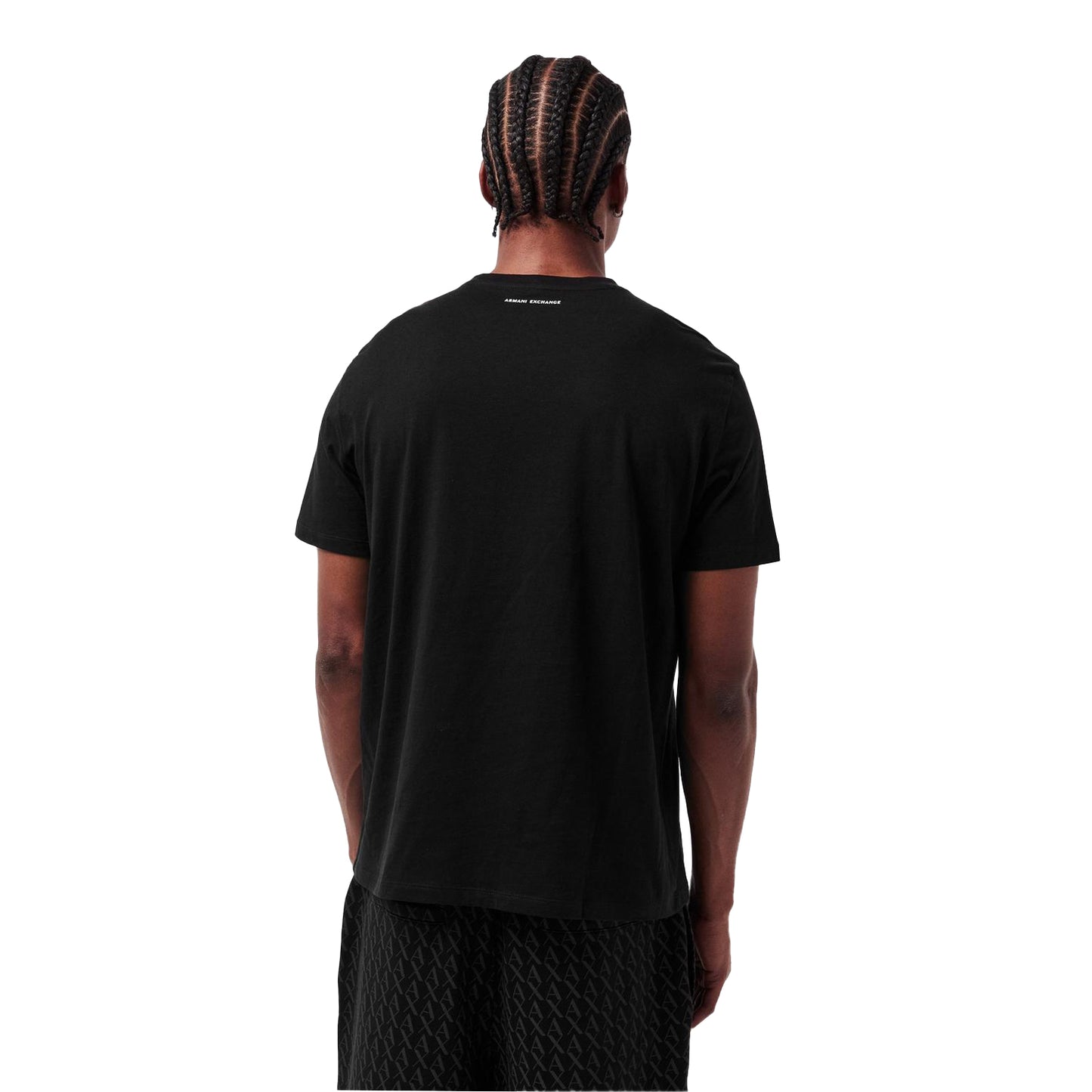Black - Lifestyle - Armani Exchange Mens Geometric Cotton Regular T-Shirt